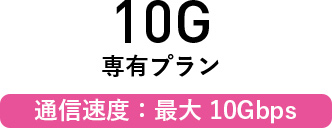 10G共有プラン　通信速度：最大10Gbps